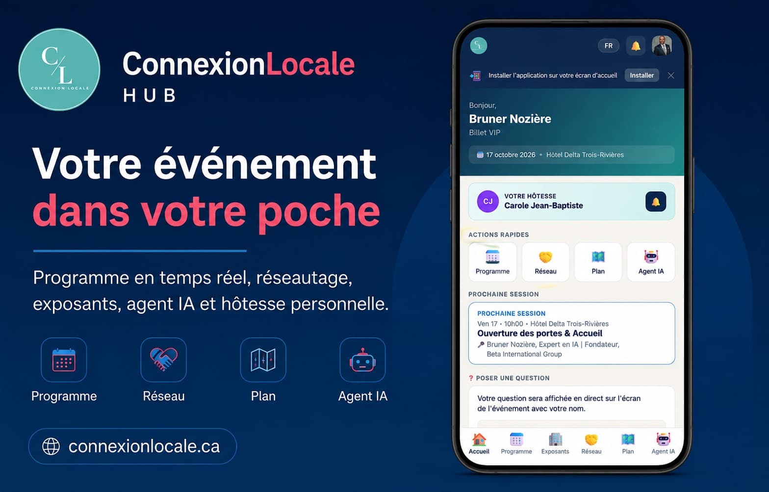 ConnexionLocale HUB — l’application participants